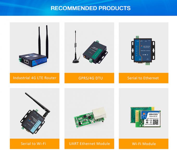 PUSR USR- N510 Industrial Modbus Gateway سریال RS232 RS485 RS422 به تبدیل اترنت با فرمان AT عملکرد دستگاه IoT 2