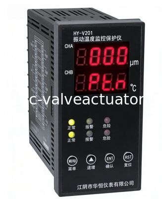 قیمت خوب مانیتور صنعتی ارتعاش و دما Hua Heng HY-V201 با دامنه 0-500 میکرومتر، خروجی 4-20 میلی‌آمپر و نمایشگر LED آنلاین